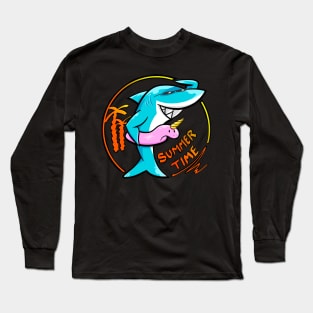 Unicorn Float Shark Summer Long Sleeve T-Shirt